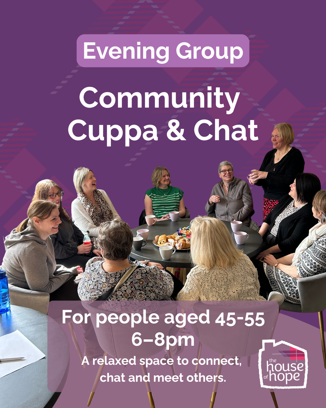 45 - 55 Community cuppa and chat - Evening Group
